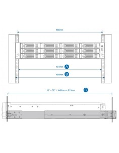 RACK SLIDE RAIL KIT FOR 2U 2