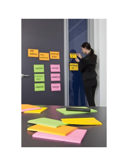 Foglietti riposizionabili Post-it® Super Sticky Meeting Notes Large assortiti conf. 4 blocchetti da 45 ff - 6845-SS EU