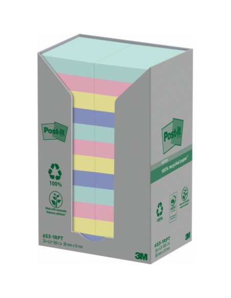 Foglietti Post-it® in carta riciclata colori pastello