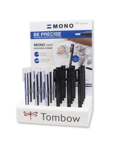 Espositore 24 gomme di precisione Tombow Mono Zero - 2 punte e 2 colori assortiti PEH-KU-24P 2