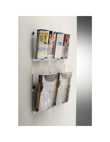 Vaschette da parete Ice TECNOSTYL A4 in polistirolo 26x9x33 cm trasparente confezione da 2 pezzi - IC001