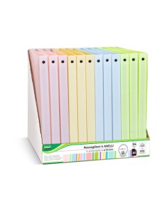 Espositore raccoglitori Lebez a 4 anelli in PP - colori pastello