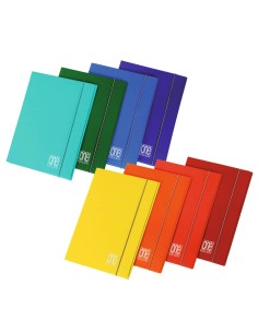 Cartella con elastico One Color dorso piatto conf. 10 colori assortiti 2390 2