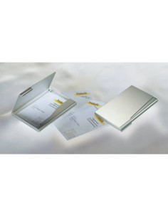 Portabiglietti da visita Durable BUSINESS CARD BOX alluminio argento metallizz. fino a 20 biglietti - 241523 2