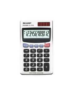Calcolatrice tascabile a doppia alimentazione SHARP con display a 12 cifre argento - EL 379 SB