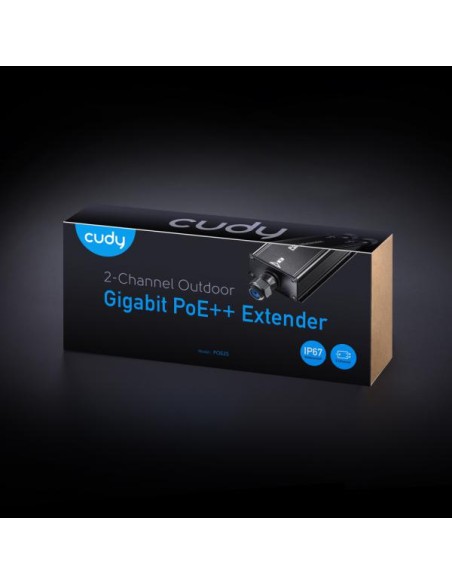 Extender Ripetitore PoE Gigabit da Esterno IP67 a 2 Canali, POE25