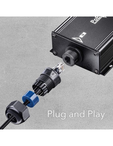 Extender Ripetitore PoE Gigabit da Esterno IP67 a 2 Canali, POE25