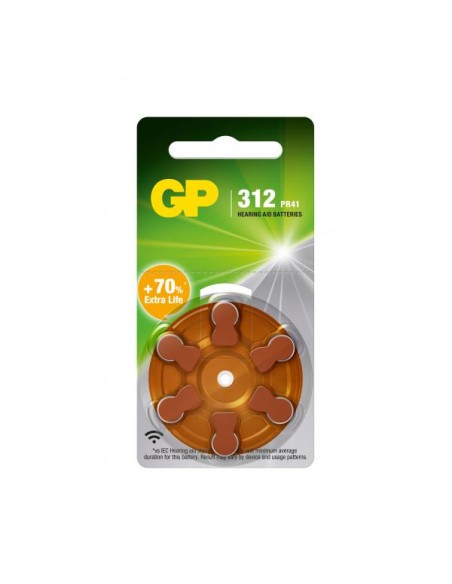 Blister 6 Batterie a Bottone ZA 312/AR41 per Apparecchi Acustici
