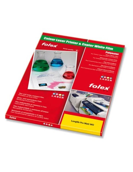 Film antistrappo Folex Longlife Pro Matt WO poliestere bianco opaco 0,19 mm A4 Conf. 100 pezzi - 29738.190.44000