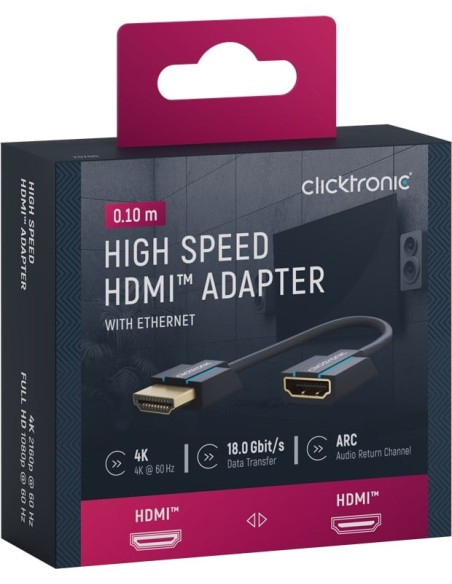 Cavo Adattatore Flessibile HDMI M/F 0,1m Alta Qualità