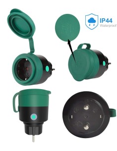 Smart Plug Schuko WiFi intelligente per Esterno IP44 16A 3680W 2