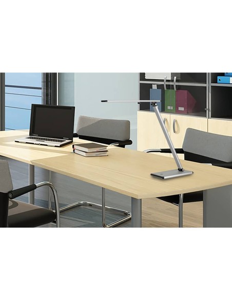 Lampada da tavolo a led UNILUX Terra grigio metallizzato con dimmer 400077409