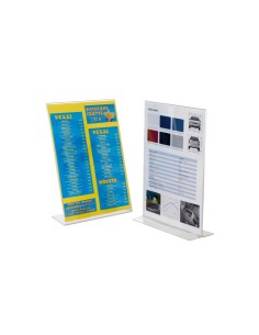Porta avvisi in PS verticale con base a ‘’L’’ trasparente Tecnostyl A4 PB001/P