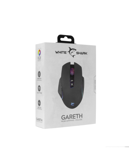 Mouse Ottico USB Gaming 6400 Dpi Retroilluminazione LED RGB Nero, GARETH