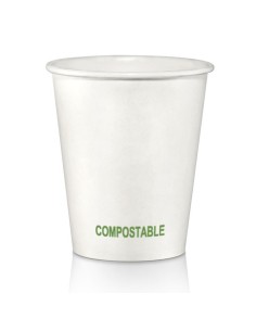 Bicchieri in carta e PLA compostabili colore bianco conf. 50 pz