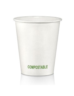 Bicchieri in carta e PLA compostabili colore bianco conf. 50 pz 2
