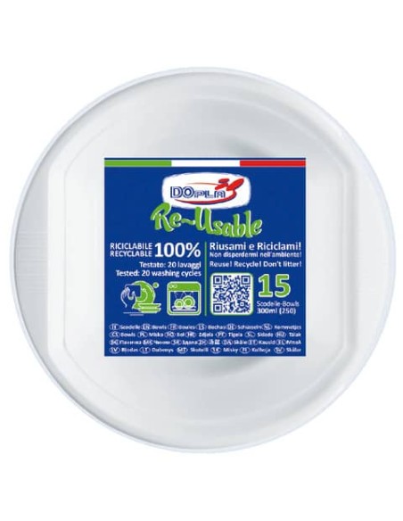 Scodelle in PS bianco riutilizzabili