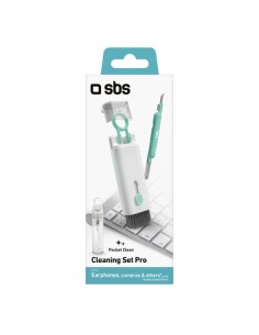 Set per pulizia multifunzione auricolari SBS - spazzolino - schermo - penna e cotone bianco - TEEARCLEANSETMULTI