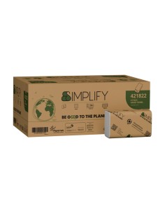 Asciugamano piegato a V in pura cellulosa a 2 veli Papernet Simplify conf. 20 pz da 206 ff bianco - 421822 2