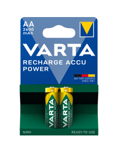Blister 2 Batterie Ricaricabili Stilo AA 2600 mAh 2