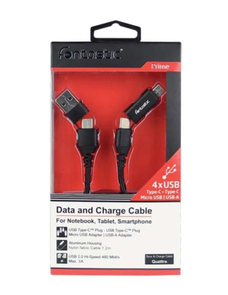 Cavo di Sincronizzazione e Ricarica USB-C™ USB-A e Micro USB 1.2m Nero