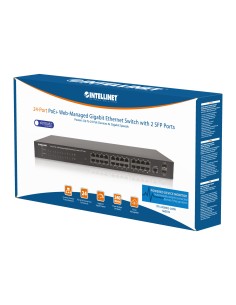 Switch 24 Porte PoE Web-Managed Gigabit Ethernet con 2 Porte SFP 2