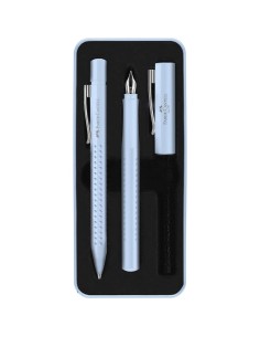 Set stilografica e sfera Faber-Castell Grip 2010 colore blu cielo 201524