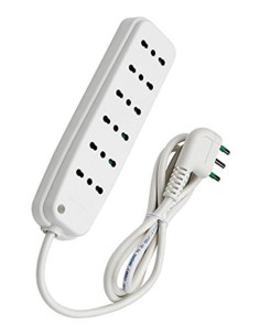 Multipresa 6 Posti con Spina Italiana Angolata Bianco