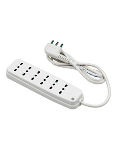 Multipresa 6 Posti con Spina Italiana Angolata Bianco 2