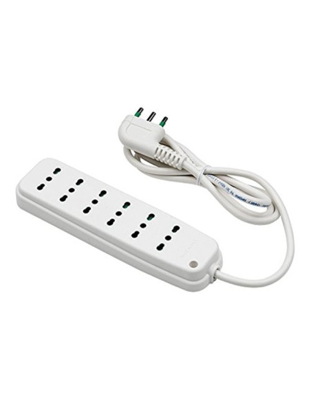 Multipresa 6 Posti con Spina Italiana Angolata Bianco