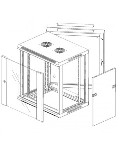 Armadio Rack 19'' a muro 9 unità due sezioni Grigio 2