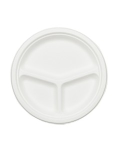 Piatto a 3 scomparti in bagassa sbiancata Ferrari Bio conf. 100 pz 260x25,7 mm - FBIO22