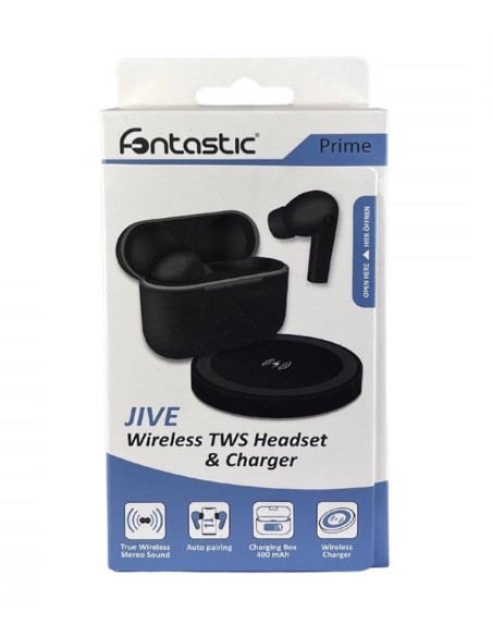 Cuffie Auricolari TWS Jive con Custodia di Ricarica USB-C™ e Pad Caricatore a Induzione Nero
