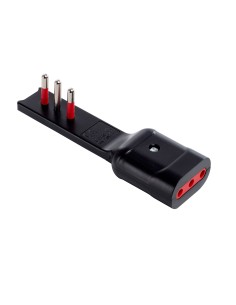Adattatore Salvaspazio Extra Flat Spina Italiana 10A Angolata Presa Italiana 10A Nero