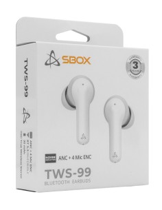 Auricolari Wireless BT v5.3 Cancellazione del Rumore con Custodia di Ricarica 2 in 1 Bianco 2