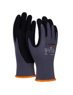 Guanti da lavoro in nylon grigio e nitrile nero