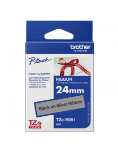NASTRO TESSUTO NERO SU ARGENTO 24MM 2