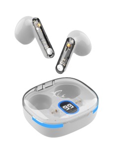 Auricolari Wireless Bluetooth v5.3 Custodia di Ricarica con Display Bianco