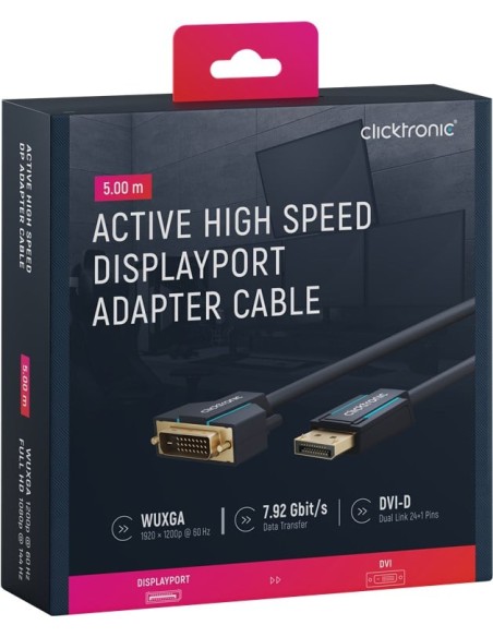 Cavo Monitor DisplayPort Maschio a DVI-D Maschio 5 m Blu