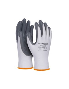 Guanti da lavoro in poliestere bianco e nitrile grigio 2
