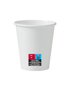 Bicchieri bianchi in carta marcati bianchi conf. 250 pz imbustati singolarmente Dopla Professional 210 ml 2