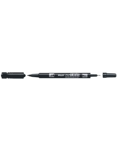 Marcatore permanente Pilot TWIN Begreen doppia punta in fibra 0,8/2 mm - nero 040315 2