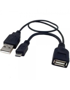 Cavo USB A F 2.0 OTG Micro USB M con Alimentazione USB, 30cm Nero