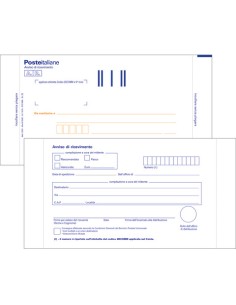 Cartoline postali bianche A.R. O.C.L. - posta prioritaria conf. da 100 pezzi - 0166N