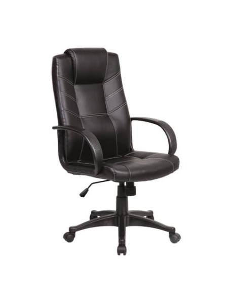 Poltrona direzionale nera ecopelle con braccioli Office Products Corsica 23023341-05