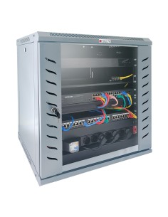 Armadio Rack 19'' a Muro 12 Unità P.600 mm Flat Pack Grigio