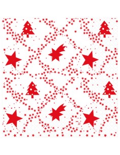 Tovaglioli pura cellulosa 3 veli Dopla Red Xmas 33x33 cm - conf. 30 pz - 18422