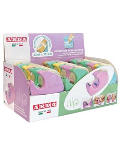 Espositore 24 dispenser tendinastro Arda Riip Pastel Bicolor 2.0 colori assortiti C1347P2 2