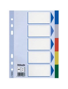 Intercalari in cartoncino rivestiti in PPL Esselte Essentials A5 - 5 tasti - 152640 2
