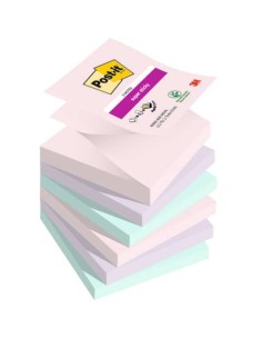 Ricariche di foglietti Post-it® Super Sticky Z-Notes Soulful - conf. 6 blocchetti 90 ff 76x76 mm R330-6SS-SOUL